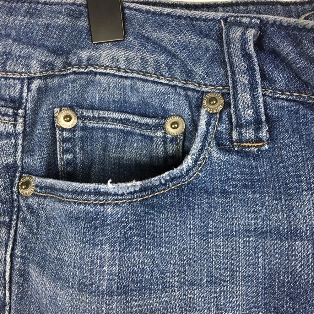 AMERICAN EAGLE Jeans Skinny Slim Low Rise Y2K Patchwork Boho Denim 4 Regular - Picture 7 of 12